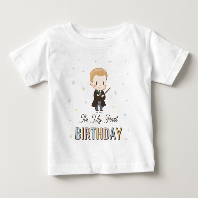 Harry Potter Chibi Draco Malfoy Trollkarl Födelsed T Shirt (Framsida)