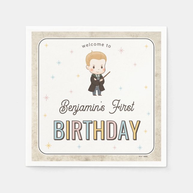 Harry Potter Chibi Draco Malfoy Wizard Birthday Pappersservett (Framsidan)