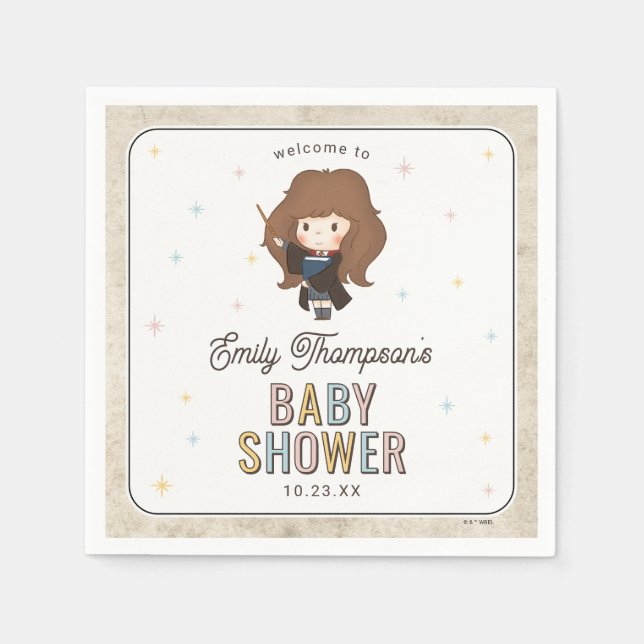 Harry Potter Chibi Hermione Trollkarl Baby Shower Pappersservett (Framsidan)