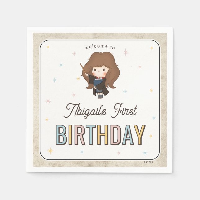 Harry Potter Chibi Hermione Trollkarl Födelsedag Pappersservett (Framsidan)