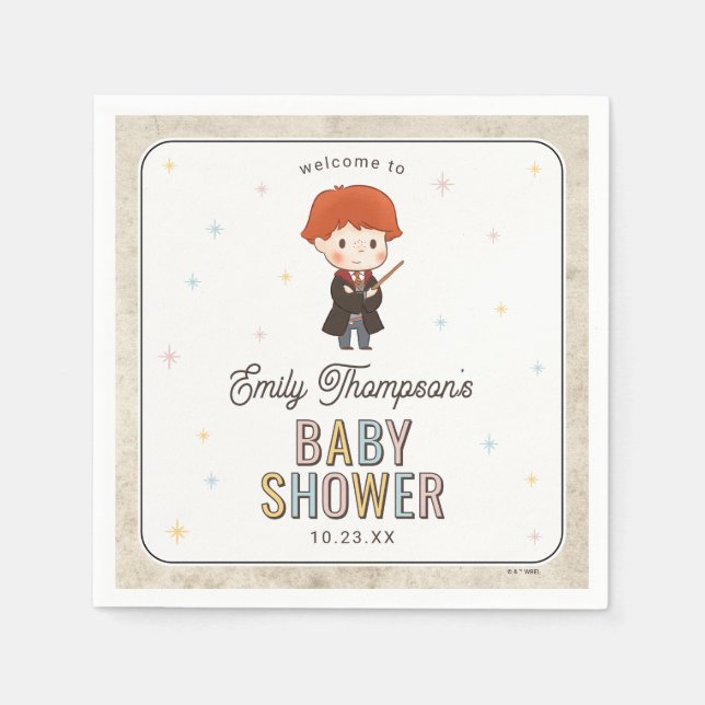 Harry Potter Chibi Ron Weasley Trollkarl Bebisbadk Pappersservett (Framsidan)