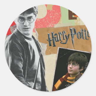 Harry Potter då och nu Runt Klistermärke