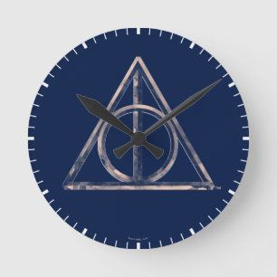 Harry Potter Deathly   Hallows vattenfärg Rund Klocka