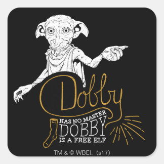 Harry Potter | Dobby Has No Master Fyrkantigt Klistermärke