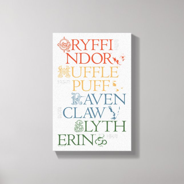 HARRY POTTER™ | Fintvätt av SKetch HOGWARTS™ House Canvastryck (Framsida)