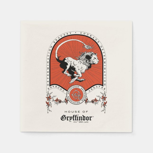 HARRY POTTER™ | Fintvätt GRYFFINDOR™-Vapensköld Pappersservett (Framsidan)