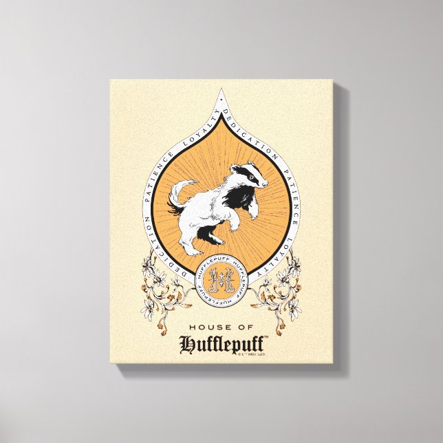 HARRY POTTER™ | Fintvätt HUFFLEPUFF™-Vapensköld Canvastryck (Framsida)
