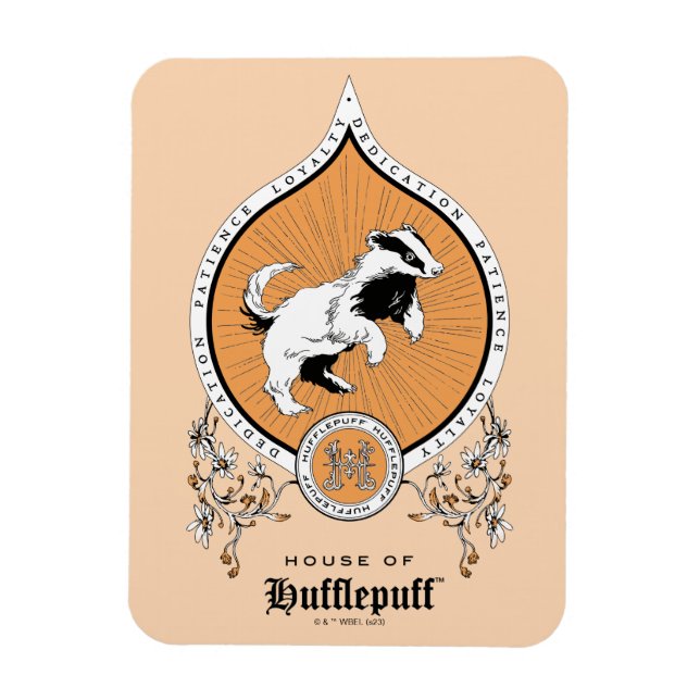 HARRY POTTER™ | Fintvätt HUFFLEPUFF™-Vapensköld Magnet (Vertikal)
