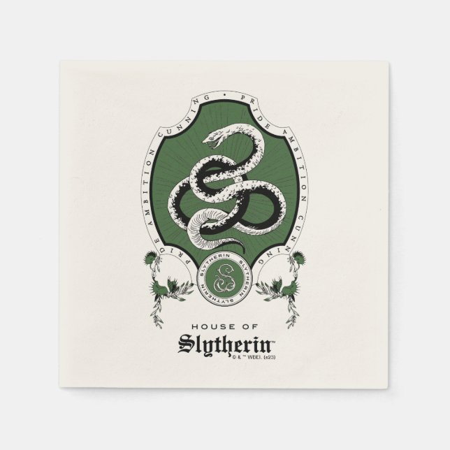 HARRY POTTER™ | Fintvätt SLYTHERIN™-Vapensköld Pappersservett (Framsidan)