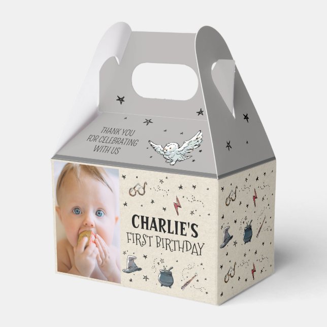 Harry Potter First Birthday Tack Presentaskar (Framsidan Sidan)