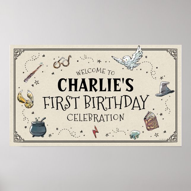Harry Potter First Birthday Välkommen Poster (Framsidan)