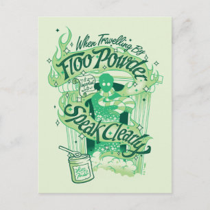 Harry Potter Floo pudrar grafisk typografi Vykort