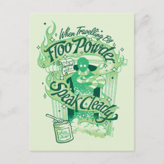 Harry Potter | Floo pudrar grafisk typografi Vykort