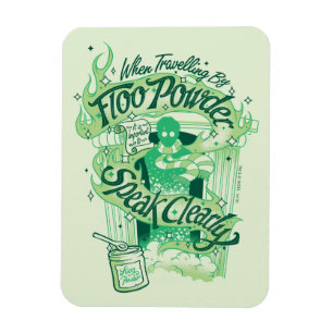 Harry Potter Floo-pulver Typografi Grafik Magnet