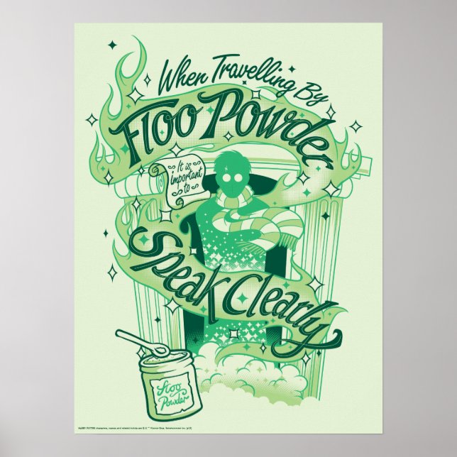 Harry Potter | Floo-pulver Typografi Grafik Poster (Framsidan)