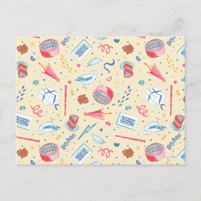 HARRY POTTER™ Födelsedagsfirande Mönster Vykort (Framsida)
