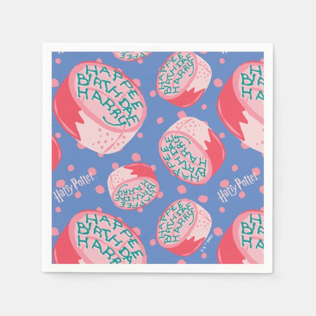 HARRY POTTER™ Födelsedagstårta Mönster Pappersservett (Framsidan)