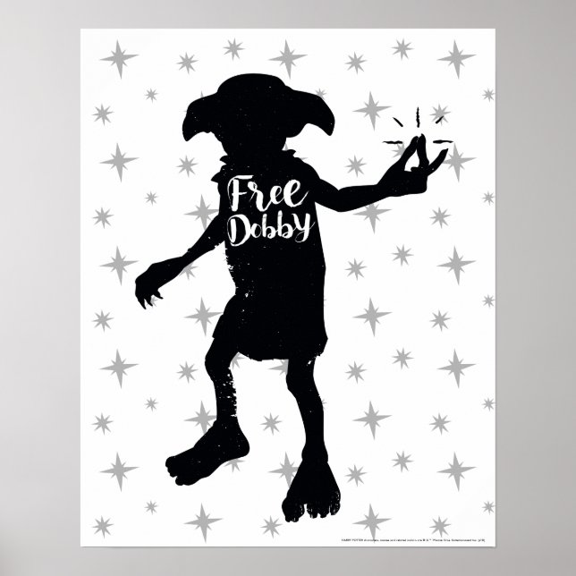 Harry Potter | "Free Dobby" Silhouette Typography Poster (Framsidan)