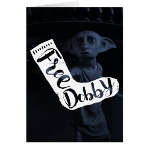 Harry Potter   "Free Dobby" Sock Typography Hälsningskort