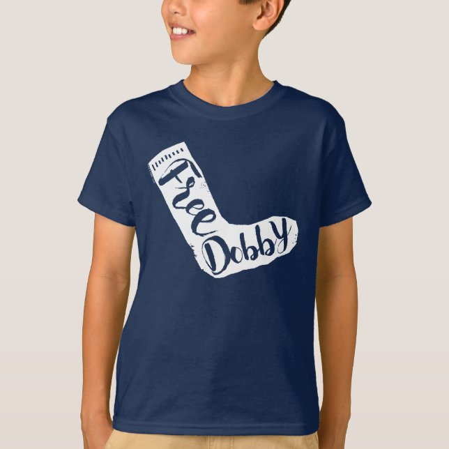Harry Potter | "Free Dobby" Sock Typography T-shirt (Framsida)