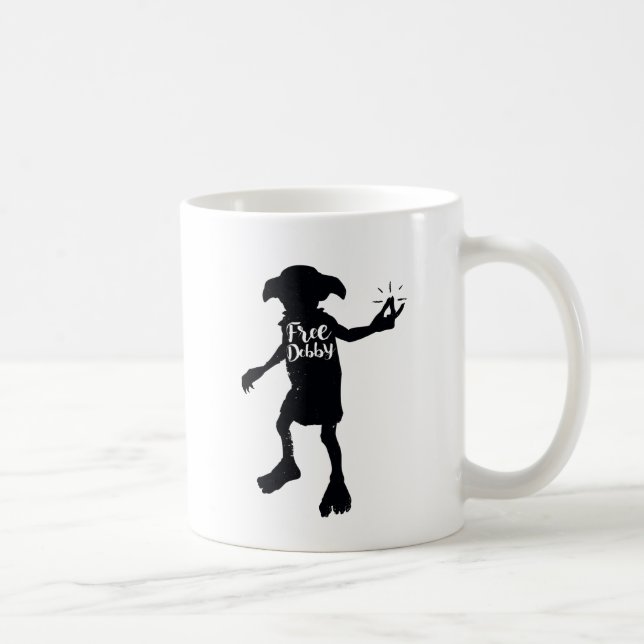 Harry Potter | "Fri Dobby" Silhuett Typografi Kaffemugg (Höger)