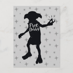 Harry Potter   "Fri Dobby" Silhuett Typografi Vykort
