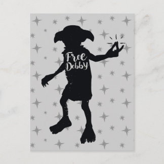 Harry Potter | "Fri Dobby" Silhuett Typografi Vykort