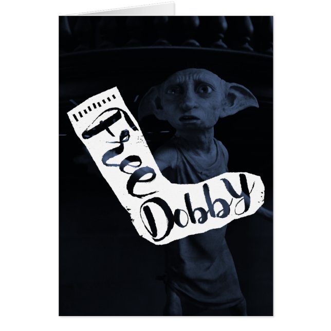 Harry Potter | "Fri Dobby" Strump Typsnitt Hälsningskort (Framsidan)