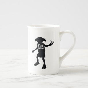 Harry Potter "Frigör Dobby" Silhuett Typografi Benporslin Mugg
