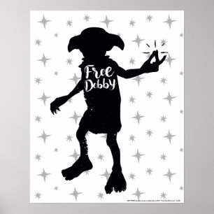 Harry Potter "Frigör Dobby" Silhuett Typografi Poster