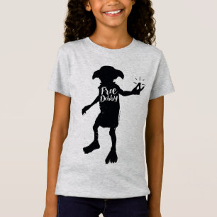 Harry Potter "Frigör Dobby" Silhuett Typografi Tee Shirt