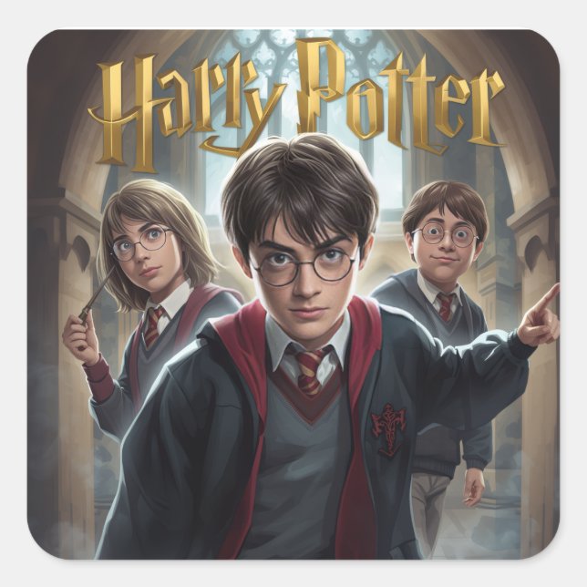 harry potter fyrkantigt klistermärke (Framsida)