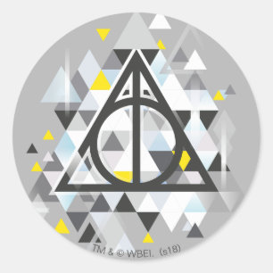 Harry Potter Geometriskt Dödsrelik-symbol Runt Klistermärke