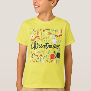 Harry Potter God Jul Med Festiva Ikoner T Shirt