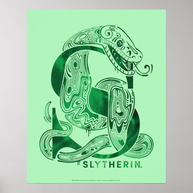 Harry Potter | grafiska Aguamenti SLYTHERIN™ Poster (Framsidan)