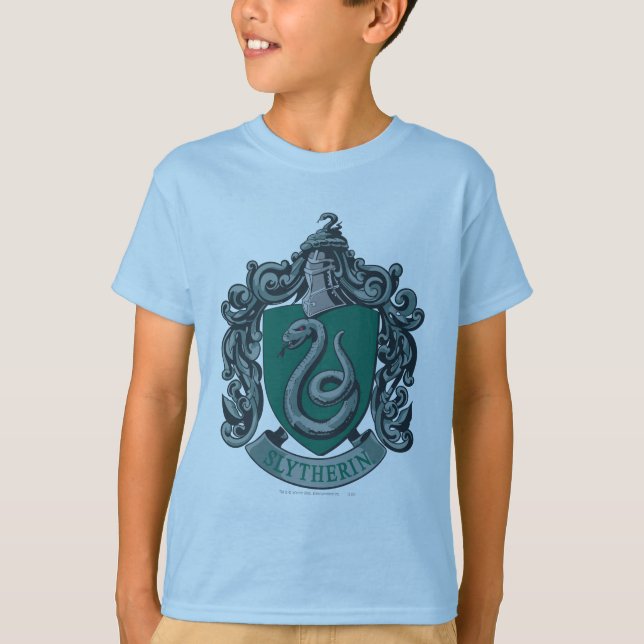 Harry Potter | Grönt för Slytherin Vapensköld Tee Shirt (Framsida)