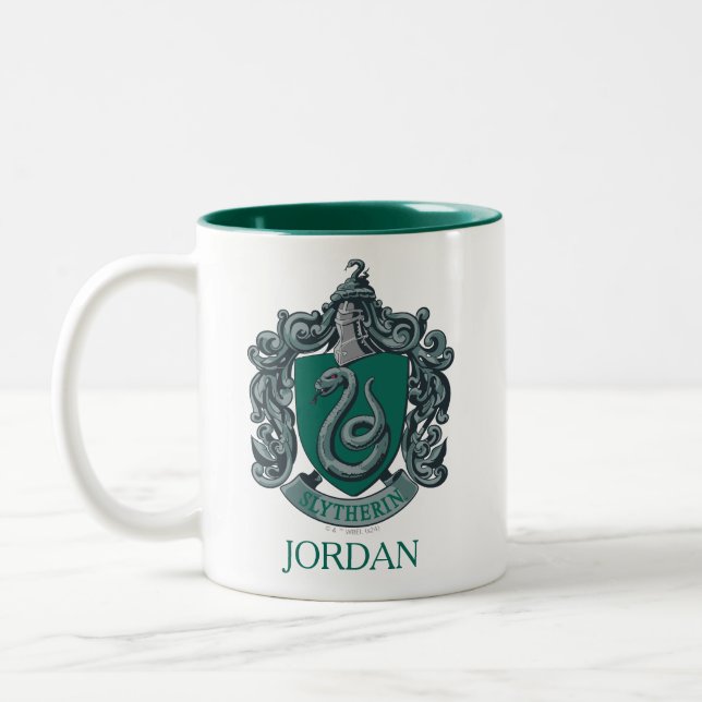 Harry Potter | Grönt för Slytherin Vapensköld Två-Tonad Mugg (Vänster)