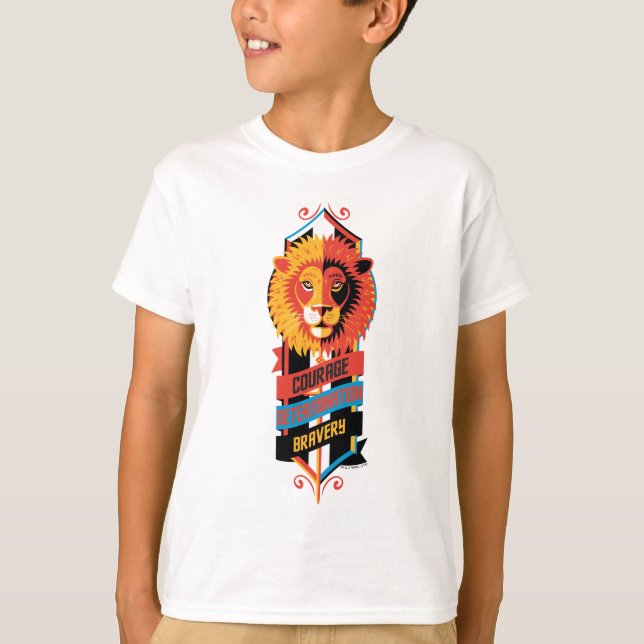 Harry Potter | GRYFFINDOR™ Husets Egenskaper Sigil T Shirt (Framsida)