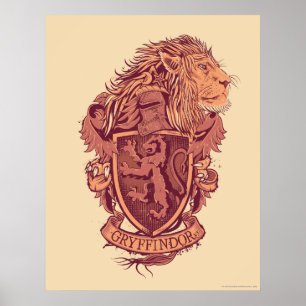 Harry Potter   Gryffindor Lejon Vapensköld Poster