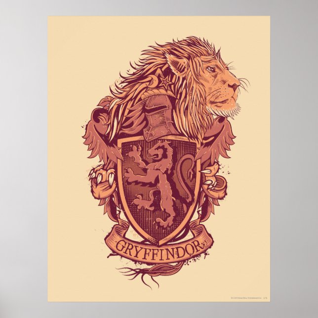 Harry Potter | Gryffindor Lejon Vapensköld Poster (Framsidan)