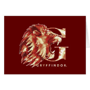 Harry Potter   GRYFFINDOR™ Lejon vattenfärg Hälsningskort