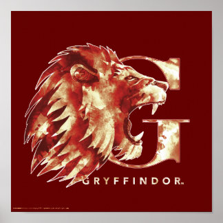 Harry Potter | GRYFFINDOR™ Lejon vattenfärg Poster