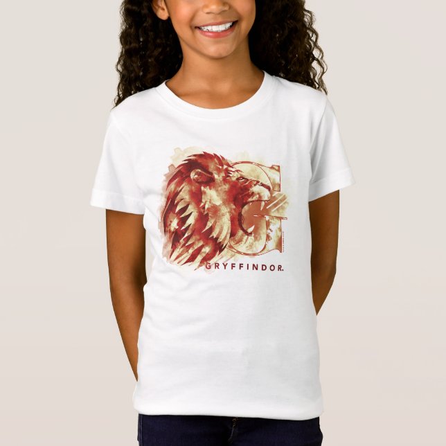 Harry Potter | GRYFFINDOR™ Lejon Vattenfärg T-shirt (Framsida)