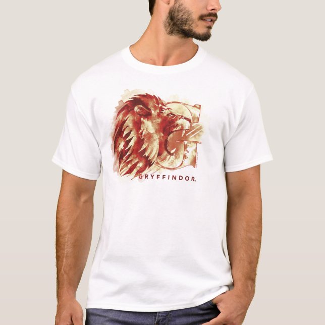 Harry Potter | GRYFFINDOR™ lejon vattenfärg T-shirt (Framsida)