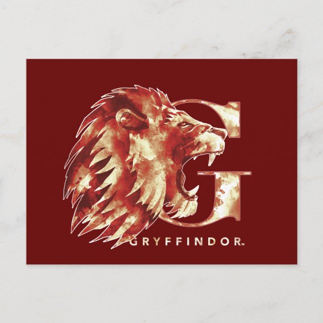 Harry Potter | GRYFFINDOR™ lejon vattenfärg Vykort (Framsida)