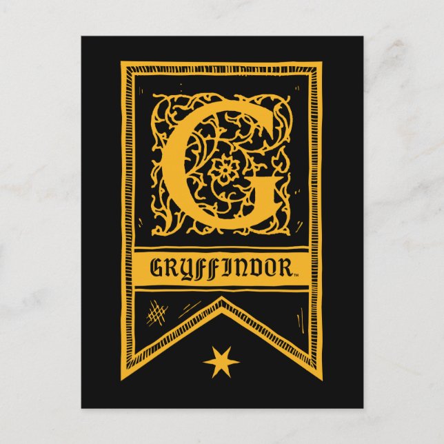 Harry Potter | Gryffindor Monogrambaner Vykort (Framsida)