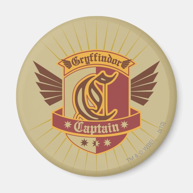 Harry Potter | Gryffindor QUIDDITCH � kapten Emble Magnet (Framsidan)