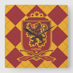 Harry Potter Gryffindor QUIDDITCH™-Vapensköld Fyrkantig Klocka