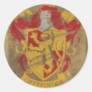 Harry Potter | Gryffindor - Retro husvapensköld Runt Klistermärke