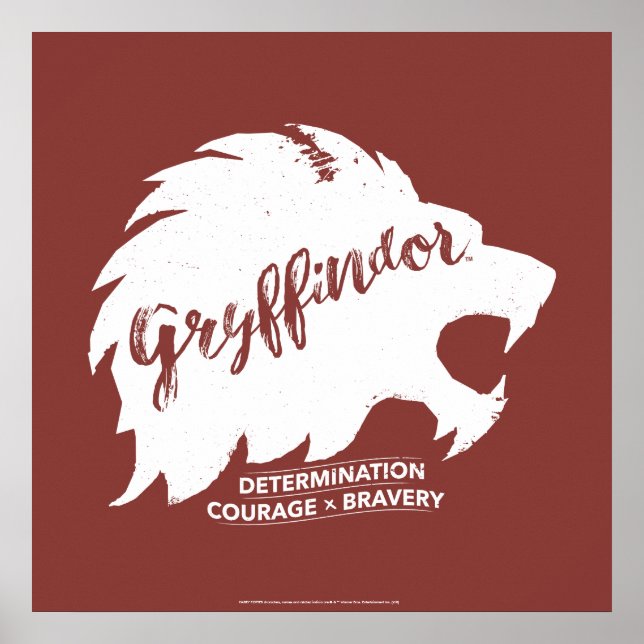 Harry Potter | GRYFFINDOR™ Silhuett-typografi Poster (Framsidan)